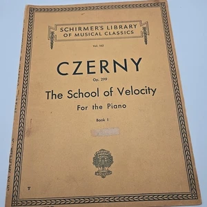 CZERNY Op 299 The School of Velocity For the Piano Book 1 Sheet Music Schimers - Picture 1 of 6