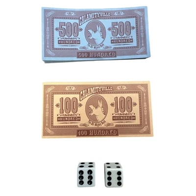 Fundex Calamityville The Gold Rush Game REPLACEMENT Money and Dice - Image 1 of 2