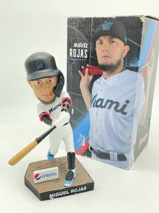 Miguel Rojas Miami Marlins Bobble Head In Box 2018 Miggy Ro MLB With Bat - Picture 1 of 9