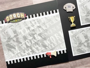 Páginas de álbum de recortes Coach prefabricadas, diseño de álbum de recortes Coach de 12 por 12 - Imagen 1 de 8