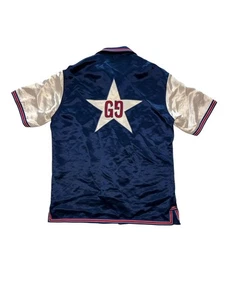 GUCCI / Blue GG Star Bowling Shirt Bowling Open Collar Shirt Blue Size: 44 - Picture 1 of 10