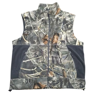 Cabelas Camo Vest Mens Large Brown Fleece Full Zip Hunting Realtree Jacket Coat - Picture 1 of 9