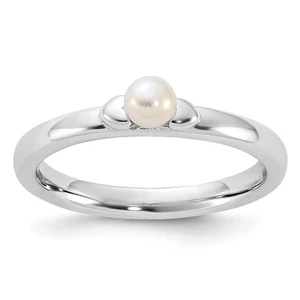 Anello Argento Sterling 925 Espressioni Impilabili Perle Coltivate Acqua Dolce Misura 5 - Foto 1 di 6