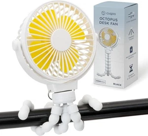 Portable Octopus Mini Desk Fan Flexible Tripod USB Rechargeable 4000mAh Battery - Picture 1 of 7