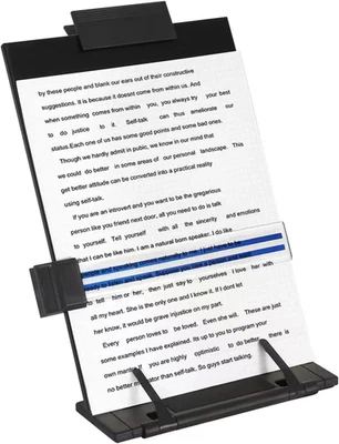 Desktop Document Holder Stand with 7 Adjustable Positions, Black Metal File Orga - Image 1 of 4
