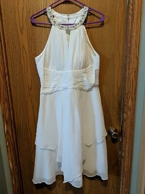 Nuevo Vestido Para Mujer Talla 10 Cuello Cuentas Gasa de Donna Morgan... Foto 1 de 4