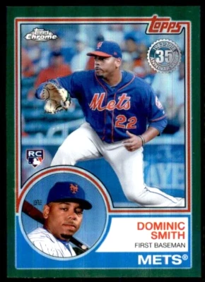2018 Topps '83 Silver Pack Chrome Green Refractor #36 Dominic Smith /99 Rookie - Image 1 of 2