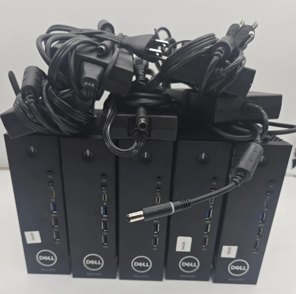Lote de 5 Dell Wyse 5070 Extended Pentium J5005 64GB M.2 8GB DDR4 E9173-2GB W10 - Imagem 1 de 4