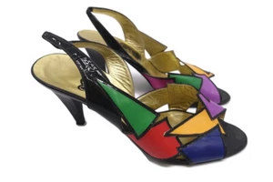 SANDALI SLINGBACK IN PELLE RENE CAOVILLA TACCO MISURA 39,5 US 8,5 - Foto 1 di 7