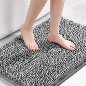 Chenille Bath Mat Thick Soft Absorbent for Bathroom, Microfiber Dries Quickly, S - Picture 1 of 12