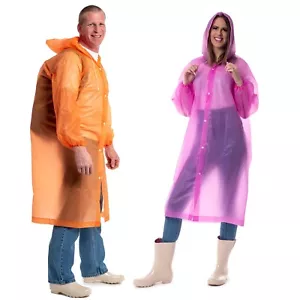 Raincoat Waterproof Poncho Reusable Plastic Adult Camping Festival Rain Coat - Picture 1 of 6