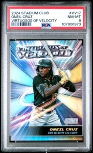 2024 TOPPS STADIUM CLUB VIRTUOSOS OF VELOCITY VV17 ONEIL CRUZ PSA 8 POP 1 - Picture 1 of 2