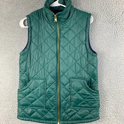 Lexi York Reversible Vest Womens Small Green Blue Quilted Fleece Outdoor Zipper - Image 1 of 4