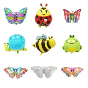 Jumble Size Insect Bee Butterfly Frog Foil Balloons Kid Birthday Decorations - Picture 1 of 10