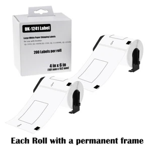 Etiquetas de envío de papel grandes 2 rollos 4x6 DK-1241 para Brother QL-1100 QL-1060N - Imagen 1 de 24