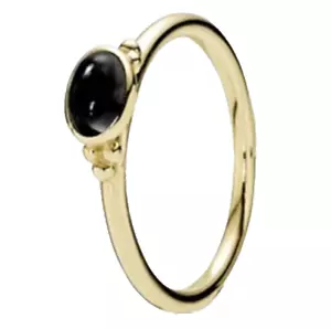Authentic Pandora 14k Golden Horizon ONYX Cabochon Ring 150161ON 58 - Picture 1 of 8