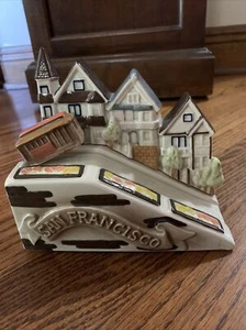 Vintage San Francisco Streets Music Box Trolley Car Ceramic 1980 Westland Co EUC - Picture 1 of 7