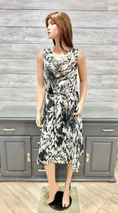 New Gorgeous Print Chiffon Sleeveless Cowl Neck Dress Simply Vera XL $68 NWT - Picture 1 of 15