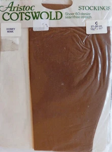 Aristoc Size 10 1/2" to 11" Vintage 60 Denier Cotswold RHT Stockings Honey Mink - Picture 1 of 2