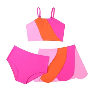 Girls Beachwear Seaside Swimwear Holiday Swimsuit Shorts Skirt Tankini Tank Top - Picture 1 of 30