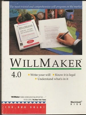 Willmaker 4.0 by Nolo Press ~  Macintosh ~ 3.5" disk - Image 1 of 4