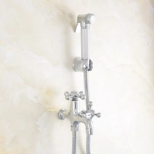 Modern Chrome Handheld Bidet Sprayer Set for Toilet Wall Mounted Toilet 8av519 - Picture 1 of 7