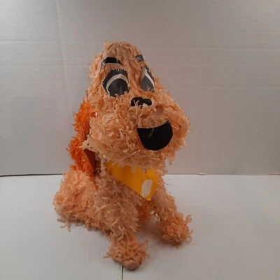 Vintage Pinata Made in Mexico Orange Dog Colorful Birthday Party Decor *SEE Phot - Image 1 of 4