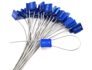 Sellos de plomo (R) 500 sellos de cable de acero azul etiqueta de seguridad de metal numerada - Imagen 1 de 8