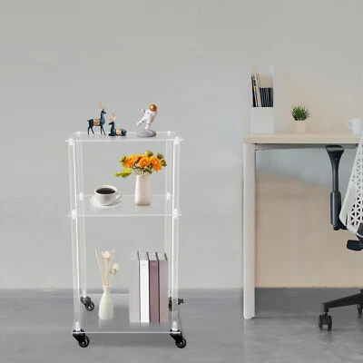 Soporte de impresora acrílica mesa de impresora enrollable multifuncional de 3 niveles con ruedas Foto 1 de 4