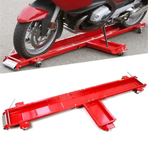 567kg Motorbike Motorcycle Parking Dolly Stand Trolley Skate Garage Mover Red - Picture 1 of 12