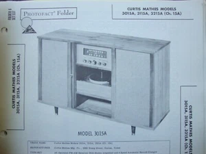 Original Sams Photofact Manual CURTIS MATHES 3015A, 3115A, 31215A (15A) (537) - Picture 1 of 1