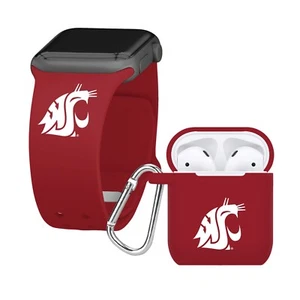 Washington State Cougars Cinturino Apple Watch e AirPod Gen 1 e 2 Confezione Combo - Foto 1 di 3