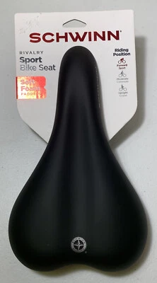 Silla de montar Schwinn RIVALRY de espuma suave deportiva negra para asiento de bicicleta deportiva delantera Foto 1 de 4