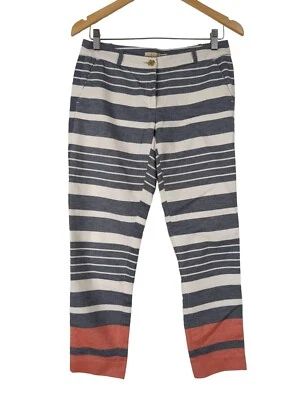 Pantalones Michael Michael Kors Mujer 2 Azul Blanco Rayas Pierna Cónica Costa Náutica Foto 1 de 4