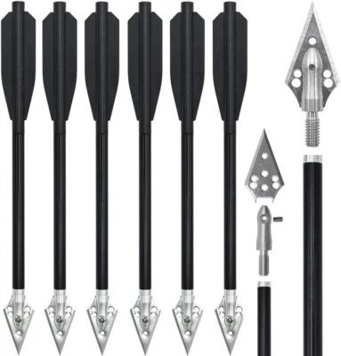 6/12/24Pcs Crossbow Bolts 6.7'' Aluminium Mini Arrows Broadheads Archery Pistol - Image 1 of 4