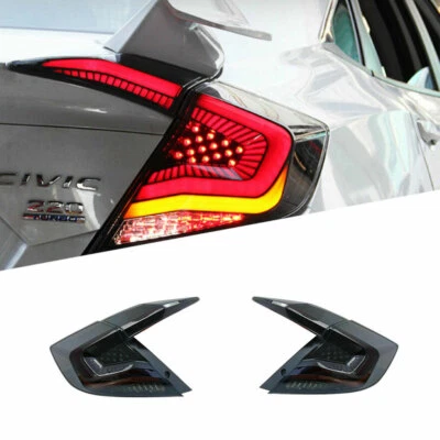 For Honda Civic Sedan 2016-2021 Dark LED Tail Lights Brake Trunk Sequential Foto 1 de 4