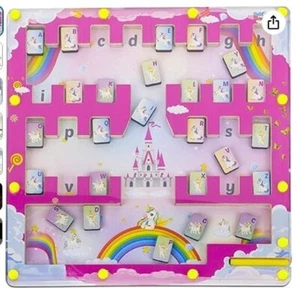 Magnetic Alphabet Maze Educational Toy For Kids 36+ Months Unicorn - Picture 1 of 3