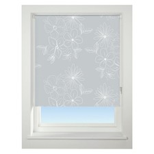 Universal 120cm Grey Floral Cluster Blackout Roller Blind Window Dressings