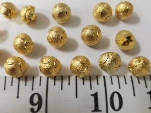 VINTAGE BUTTONS SET OF 12 TINY SMALL GOLD TUZ2394 LAST! - Picture 1 of 2