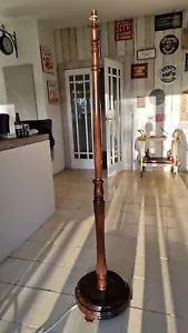 Vintage Floor Standing Standard Lamp Wood Turned Mahogany 160cm Tall PAT TESTED - Picture 1 of 4
