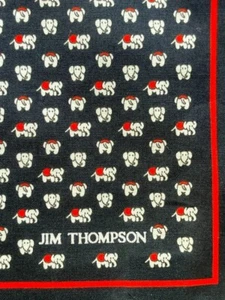 JIM THOMPSON COTTON HANDKERCHIEF | SQUARE SCARF | ELEPHANT PATTERN | BRAND NEW ! - Picture 1 of 3