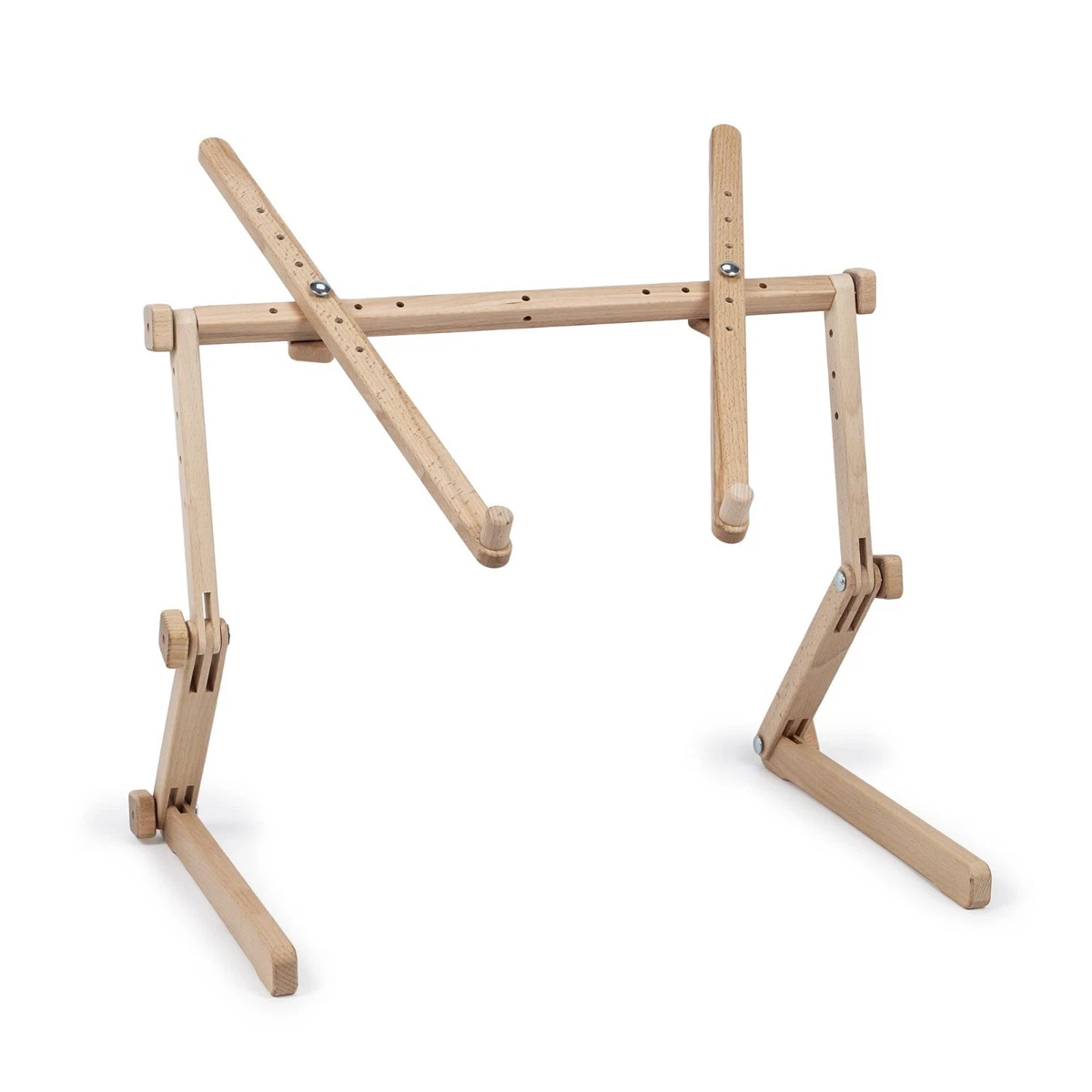 10 Pack Wooden Embroidery Hoop Display Stands - Cross Stitch Holder Bases For Craft Display