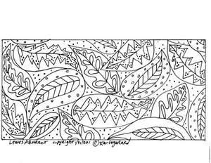 RUG HOOK CRAFT PAPER PATTERN Leaves Abstract FOLK ART PRIMITIVE Karla Gerard - Picture 1 of 2