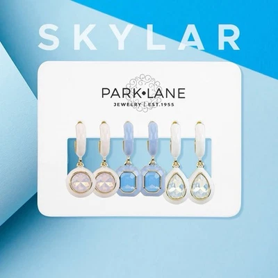 Park Lane SKYLAR - Juego de 3 pares de pendientes de aro de poste esmaltado Foto 1 de 4