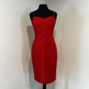 NWT BANANA REPUBLIC $129 Red Bi-Stretch Sloan Strappy Cami Sheath Dress 6 - Picture 1 of 13
