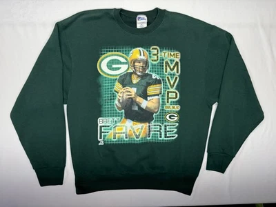 Винтажная толстовка с круглым вырезом Brett Favre 3-Time MVP Green Bay Packers XL NFL 90-е - Изображение 1 из 4