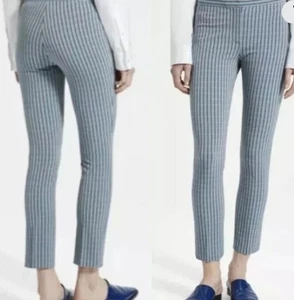 Theory Windowpane klassische skinny kurze Damenhose 10 blau midnight neu ohne Etikett 33 x 26 - Bild 1 von 13