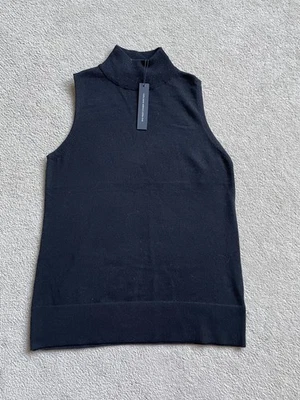 Chaleco Top Tahari Negro Tejido Lana Merino Para Mujer Talla Pequeña Otoño Invierno Nuevo con Etiquetas Foto 1 de 4