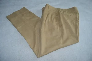 Bachrach Mens Dress Pants 34x32 Khaki Silk Blend Pleated Front Italian - Picture 1 of 7