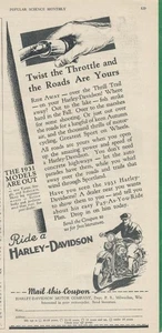 Anuncio de revista - 1930 - Harley-Davidson Motorcycles - Milwaukee, WI - Imagen 1 de 1